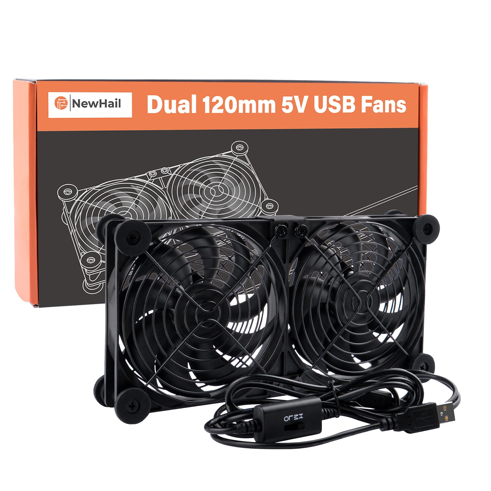 upHere U80 - Ventola di raffreddamento USB, con protezione per griglia in metallo, 80 mm, per PC/TV Box/ricevitore/cabina AV, PS4/router, U804