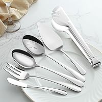 Vista 3 de BEWOS Serving Utensils, 20-Piece Large Serving set, Serving Spoons, Slotted Spoons, Serving Tongs & Forks, Cake Server, Butter Knife, Stainless