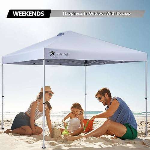 Miniatura 5 de KUZNAP Tienda de campaña desplegable de 10 x 10 pies, toldo patentado EZ, toldo instantáneo para exteriores con bolsa de transporte con ruedas,
