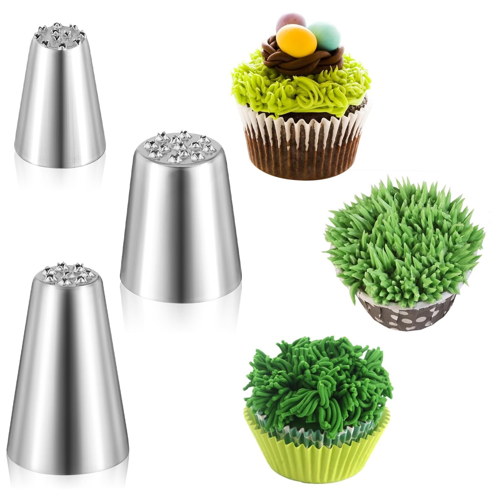 Amazon.com: Prasacco 3 Pcs Grass Piping Nozzle, Stainless Steel Grass ...