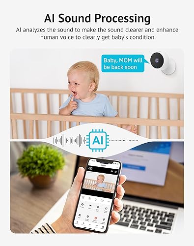 Miniatura 4 de LaView Cámaras 3K de 5 MP para seguridad del hogar en interiores, cámara de seguridad para el hogar para bebéancianomascotaniñera, cámara de bebé,