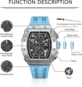TSAR BOMBA Automatic Watch for Men Luxury Skeleton Watch Tonneau for Men Mechanical Watch Waterproof to 50 Meters Analogue Watch
