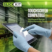 Vista 5 de Guantes desechables de nitrilo para piel sensible, sin polvo, sin látex, hipoalergénicos, con infusión de avena, calmantes e hidratantes