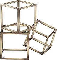 Vista 6 de Sujetalibros geométricos de 7 1/2 pulgadas de alto con acabado de latón antiguo Tricube - Studio 55D