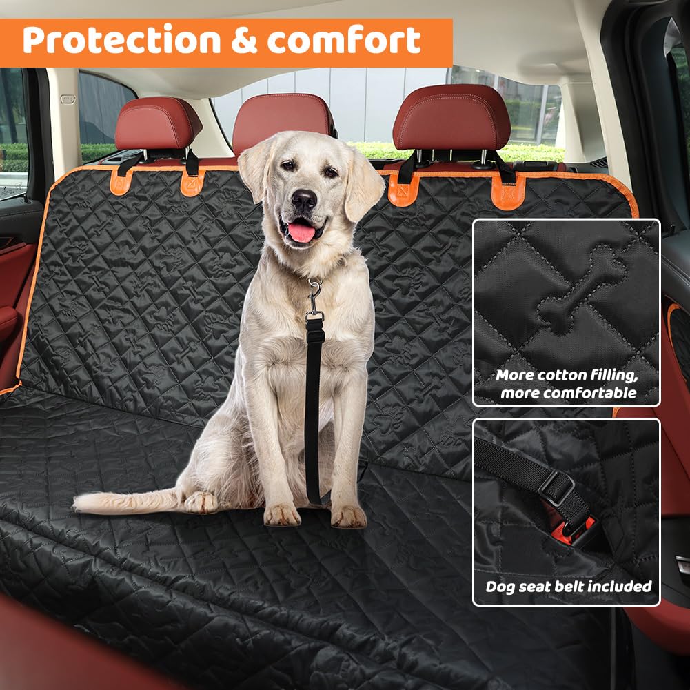 KYG Coprisedile Auto per Cani Coprisella per sedile posteriore per auto con cintura di sicurezza, Antiscivolo e Antigraffio Sedili Posteriori per Auto, SUV, Camion, 132x58x46cm