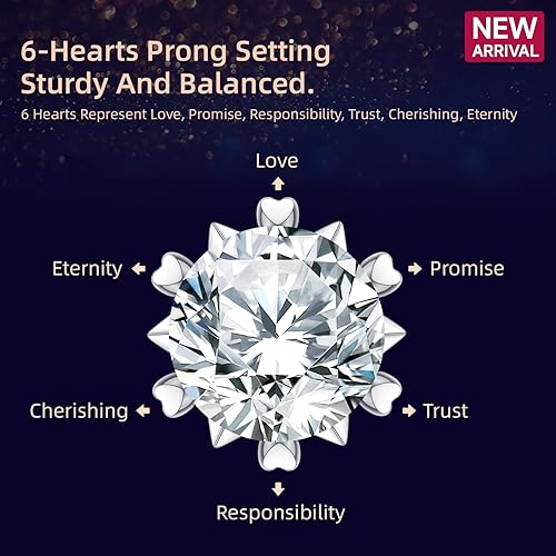 Miniatura 4 de Aretes para mujer, regalos para esposa y mamá, aretes de moissanita de 0.6 quilates y 3 quilates, regalo de joyería de aniversario para esposa,