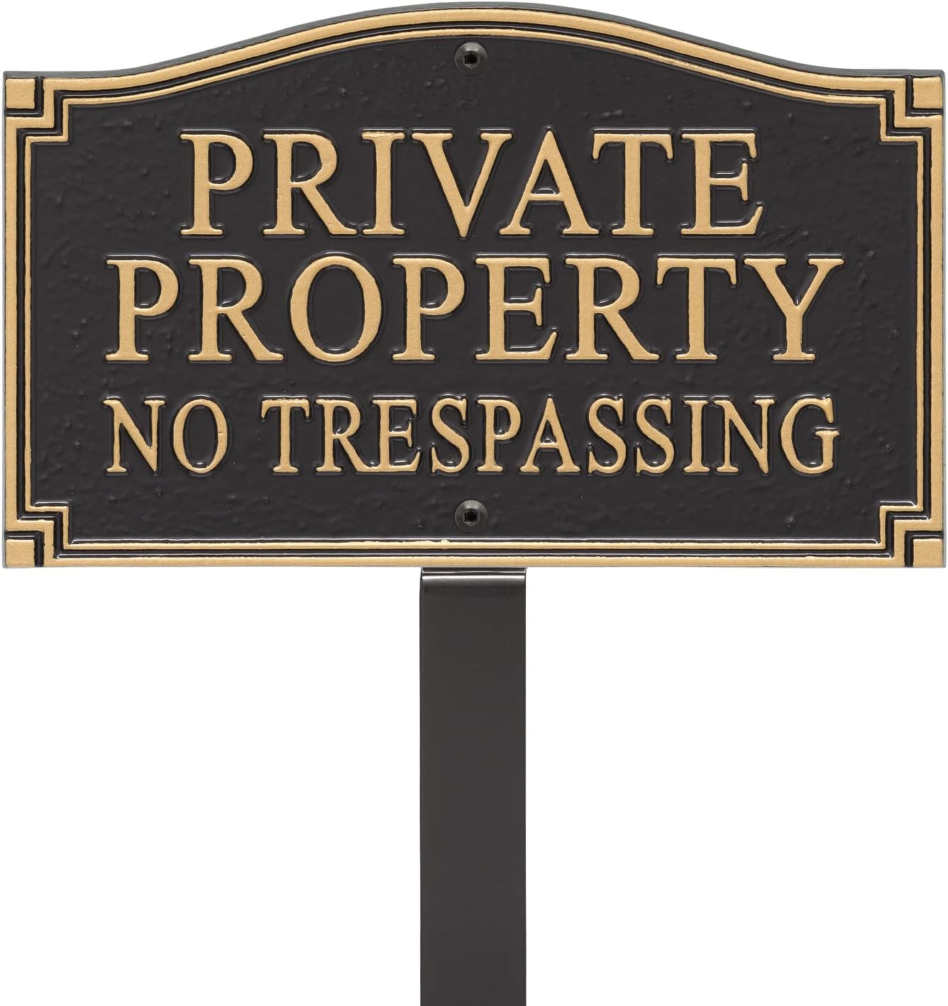Whitehall Private Property Sign No Trespassing yard plaque with stake