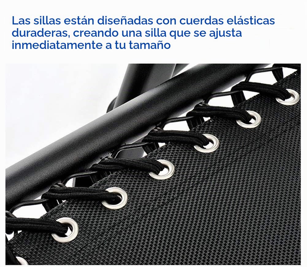 Sillas de Gravedad Cero Sillas extragrandes para Personas de Trabajo Pesado, sillones reclinables de Patio Extra Anchos Tumbona para Tomar el Sol en la Playa, Soporte 440 lbs.