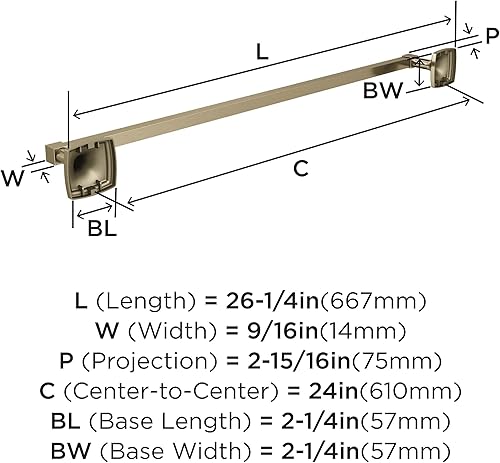 Vista 26 de Amerock Toallero negro mate – 7-9/16 pulgadas (7.559 in) de longitud – Soporte para toallas de baño y cocina Mate negro