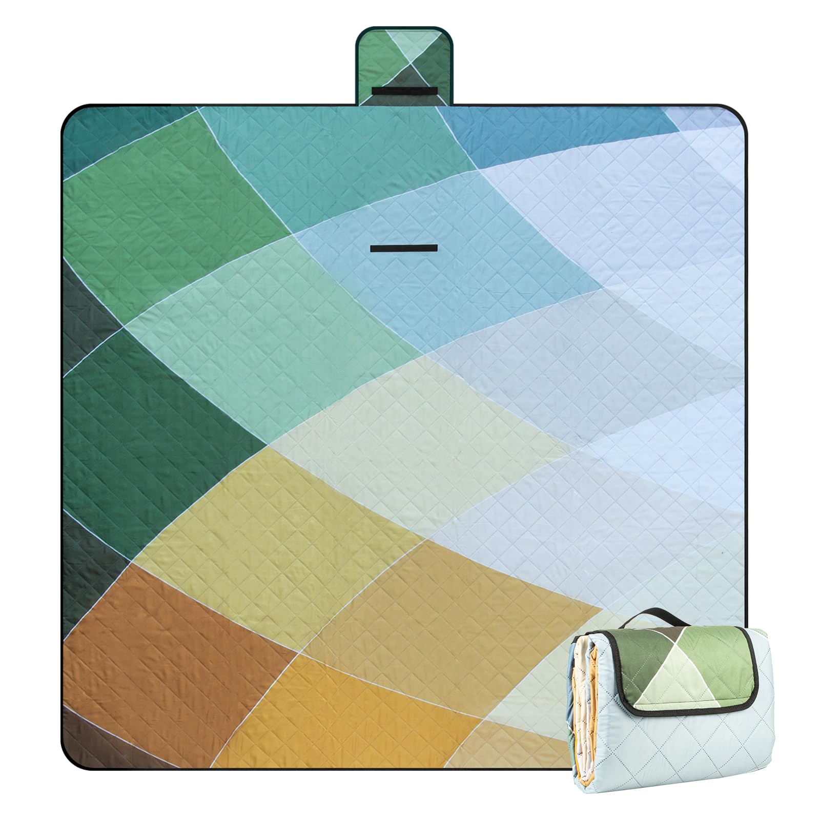 Leisuremix Picnic Blanket Waterproof Extra Large 200 x 200cm/79" x 79" 210D Oxford Outdoor Blanket for Grass Portable Sand Proof Beach Mats for 6-8 Adults