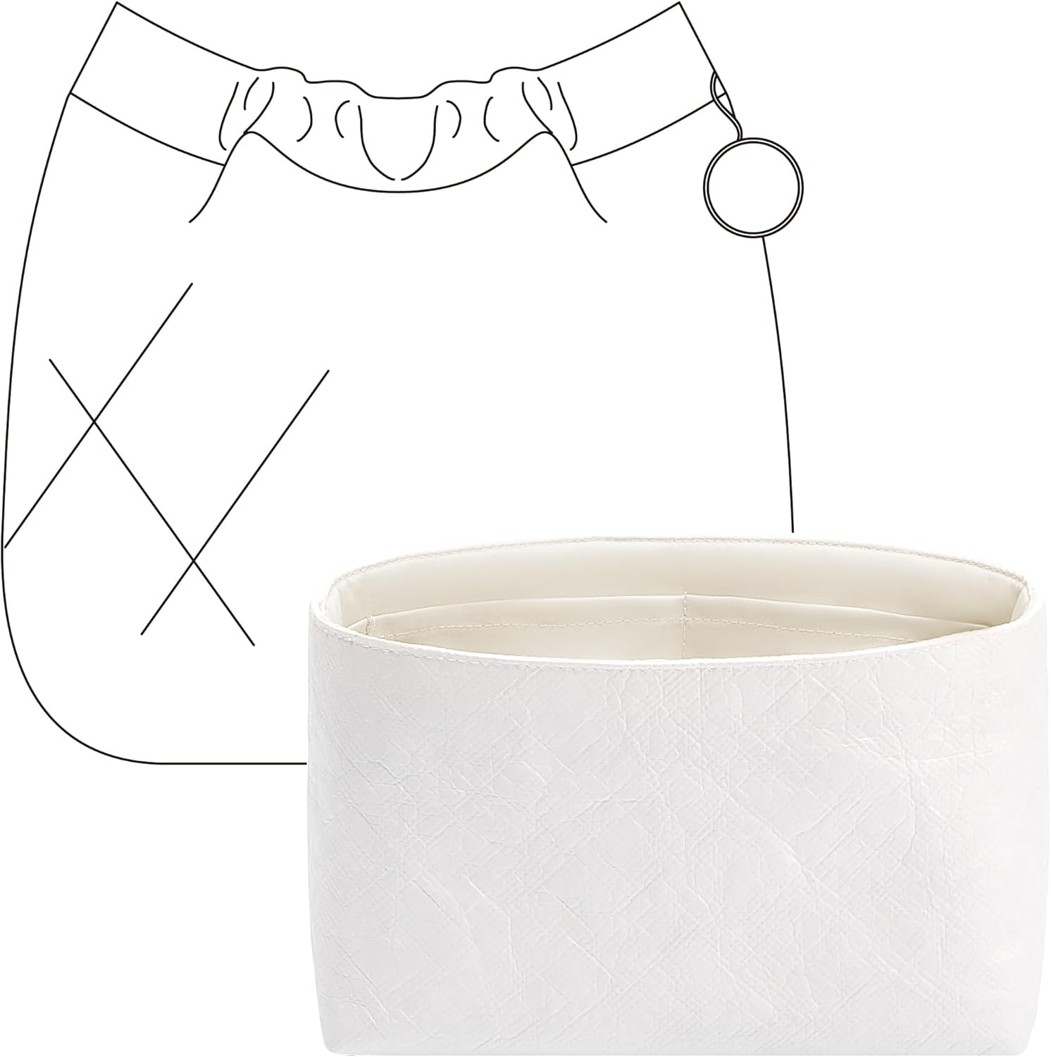 財布オーガナイザーインサート シャネル 22 ミニハンドバッグ用 カスタムフィット プレミアムクレイー 軽量 防水トートバッグインサート