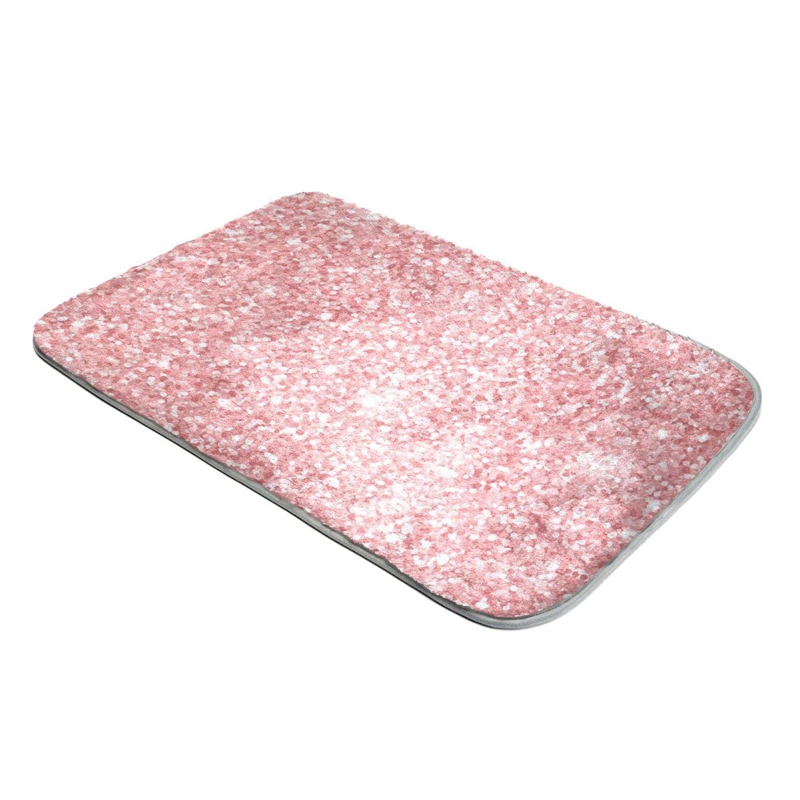 Tapis rose en fausse fourrure épaisse et douce antidérapante
