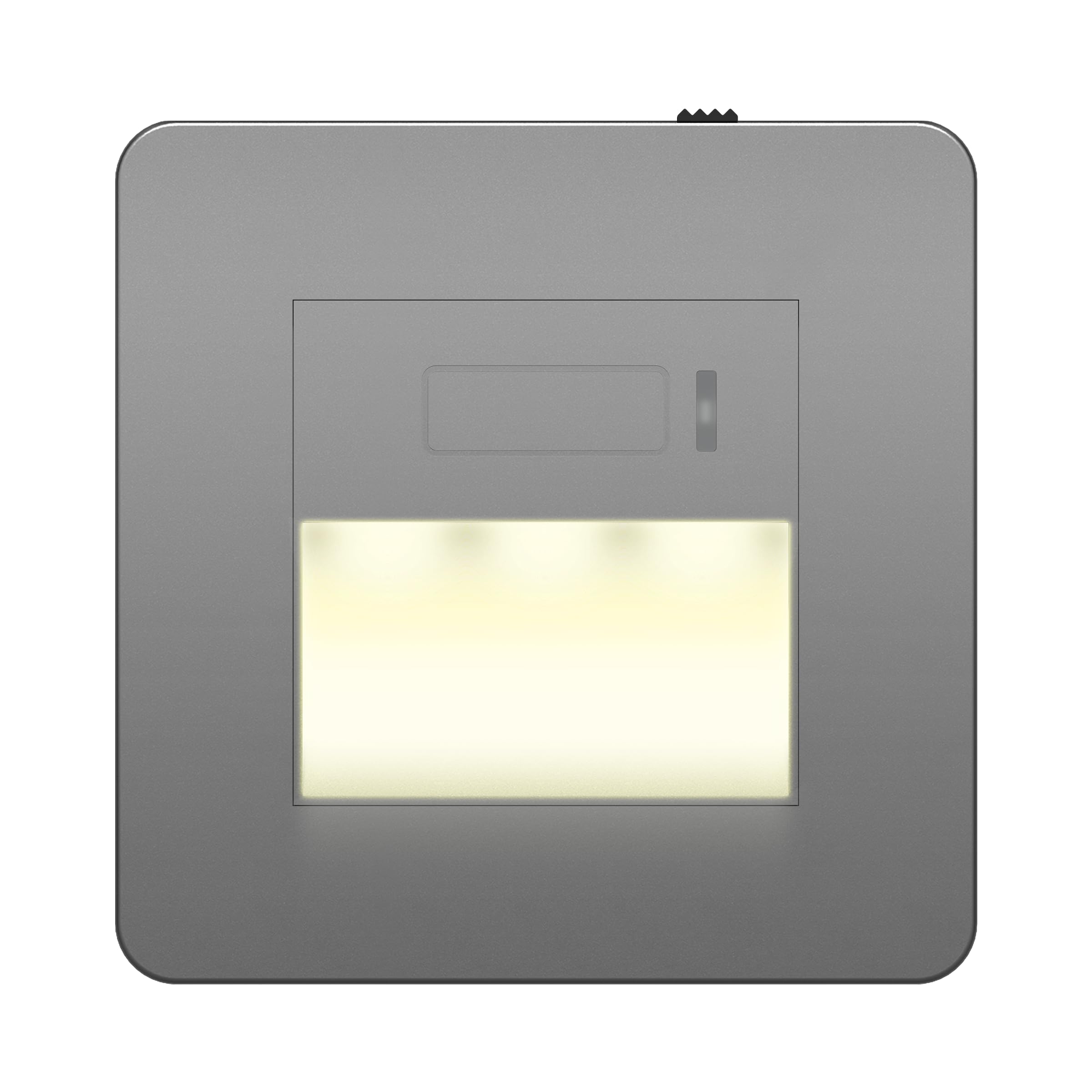 LIDER Full Guide Light, Neutral Required, No Earth, in-Wall Night Light, Built-in LED with Daylight Sensor, Adjustable Brightness, Glossy Finish, UKCA Certified, Space Grey (Not Plug-in)