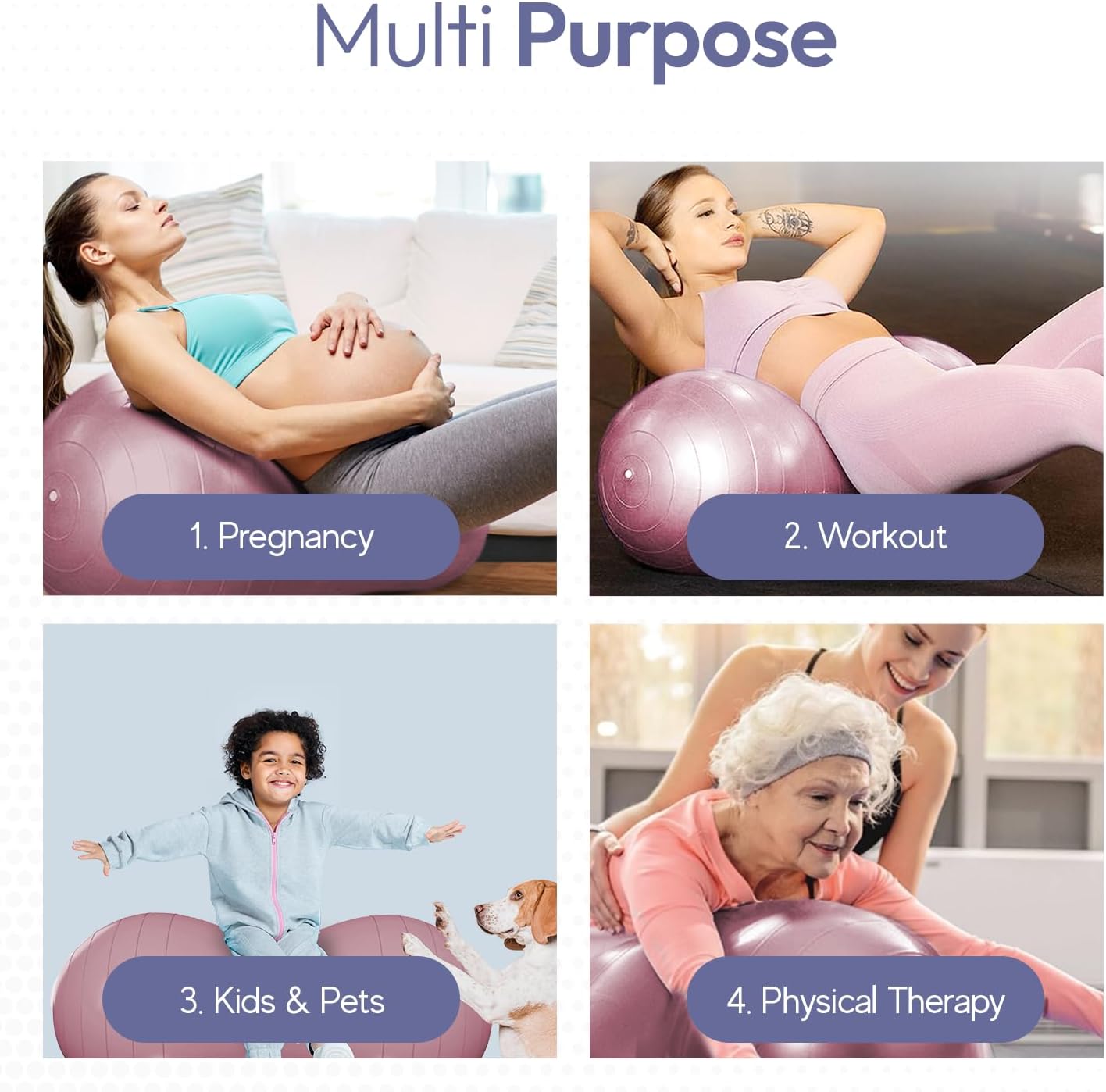 Meex Peanut Ball Labor - Durable and Thick Birthing Ball for Pregnancy - Peanut Ball Pregnancy for Labor - Antiburst Birth Ball - Labor Ball - Peanut Exercise Ball - Pregnancy Ball - Pump Included