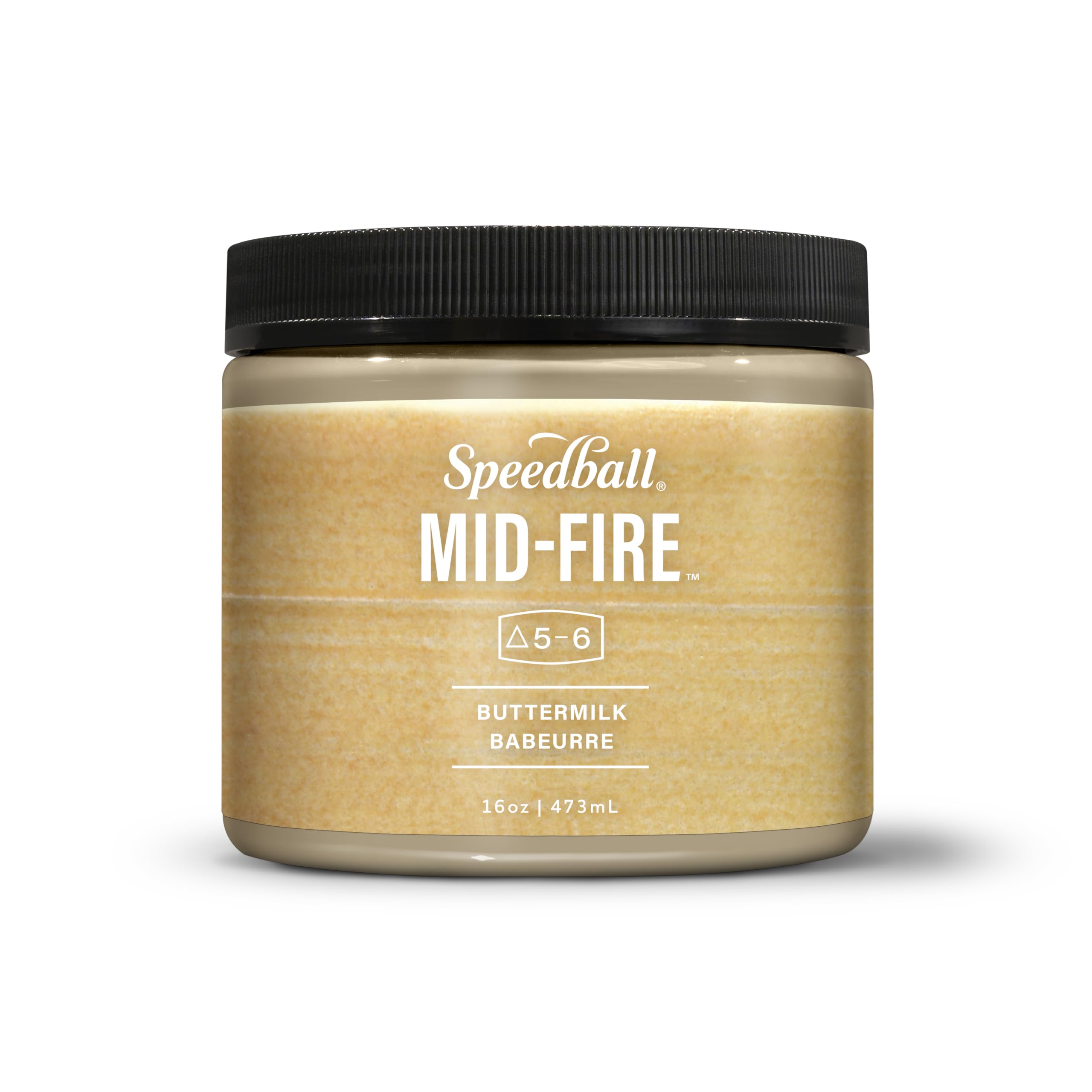 Speedball Mid-Fire Glaze, Buttermilk, 16 Ounce Jar for Pottery and Ceramics