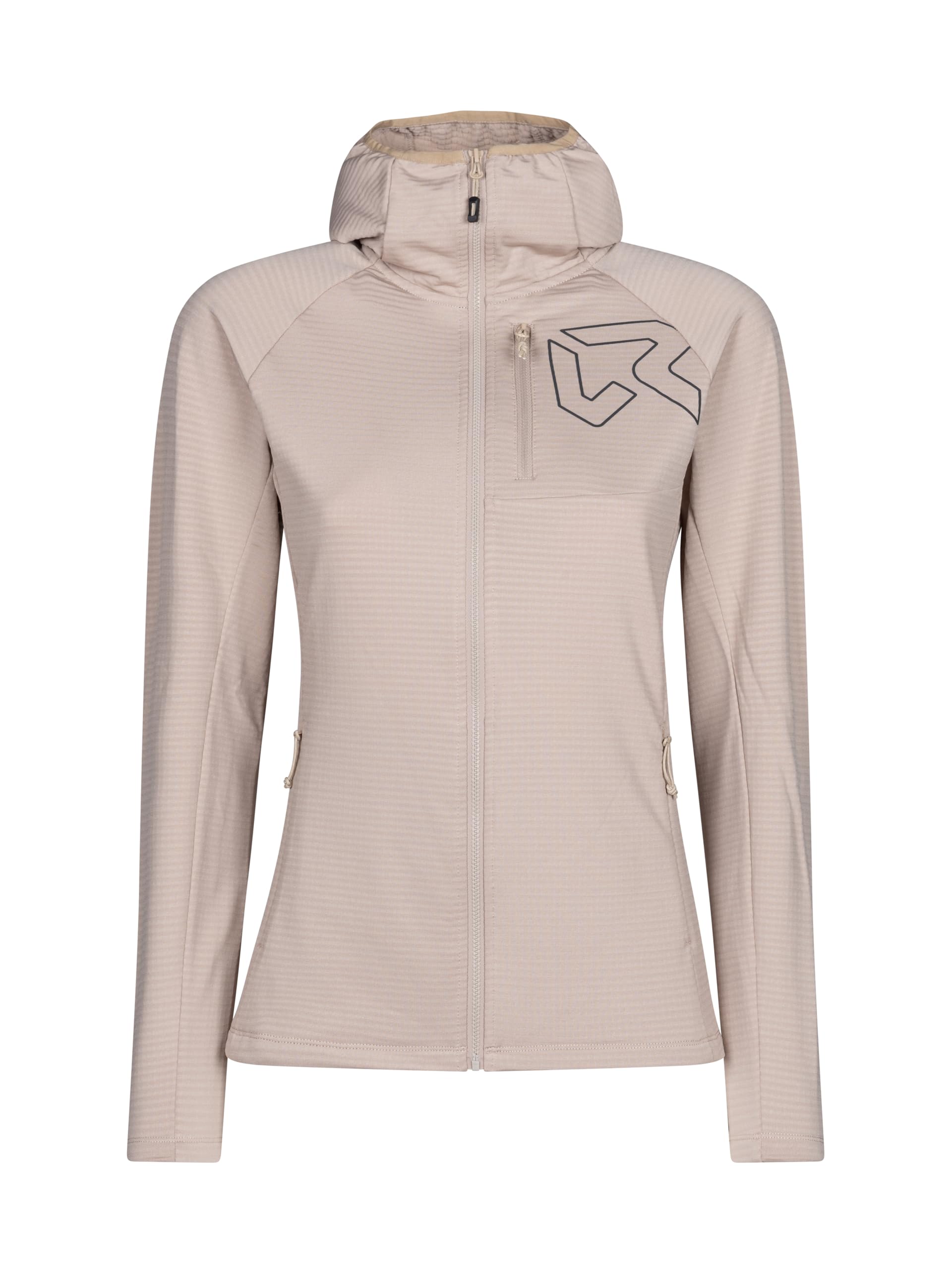 Rock Experience | Arrows Hoodie Woman Fleece | Technical Mountain Sweatshirt | Outdoor Beige