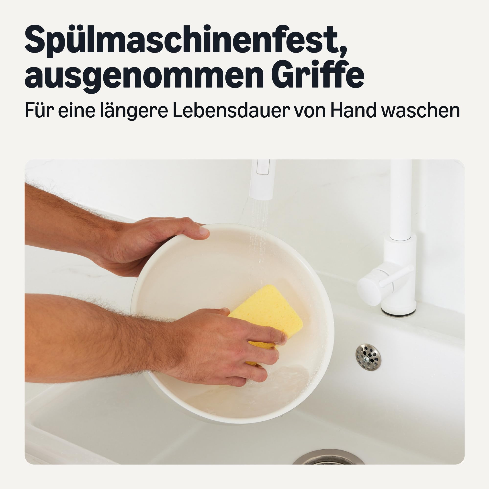 Amazon Basics 11-Teiliges Topfset mit Abnehmbaren Griffen, Stapelbares Keramik-Pfannenset für Alle Herdarten, Ofenfest bis 232°C, Spülmaschinenfest