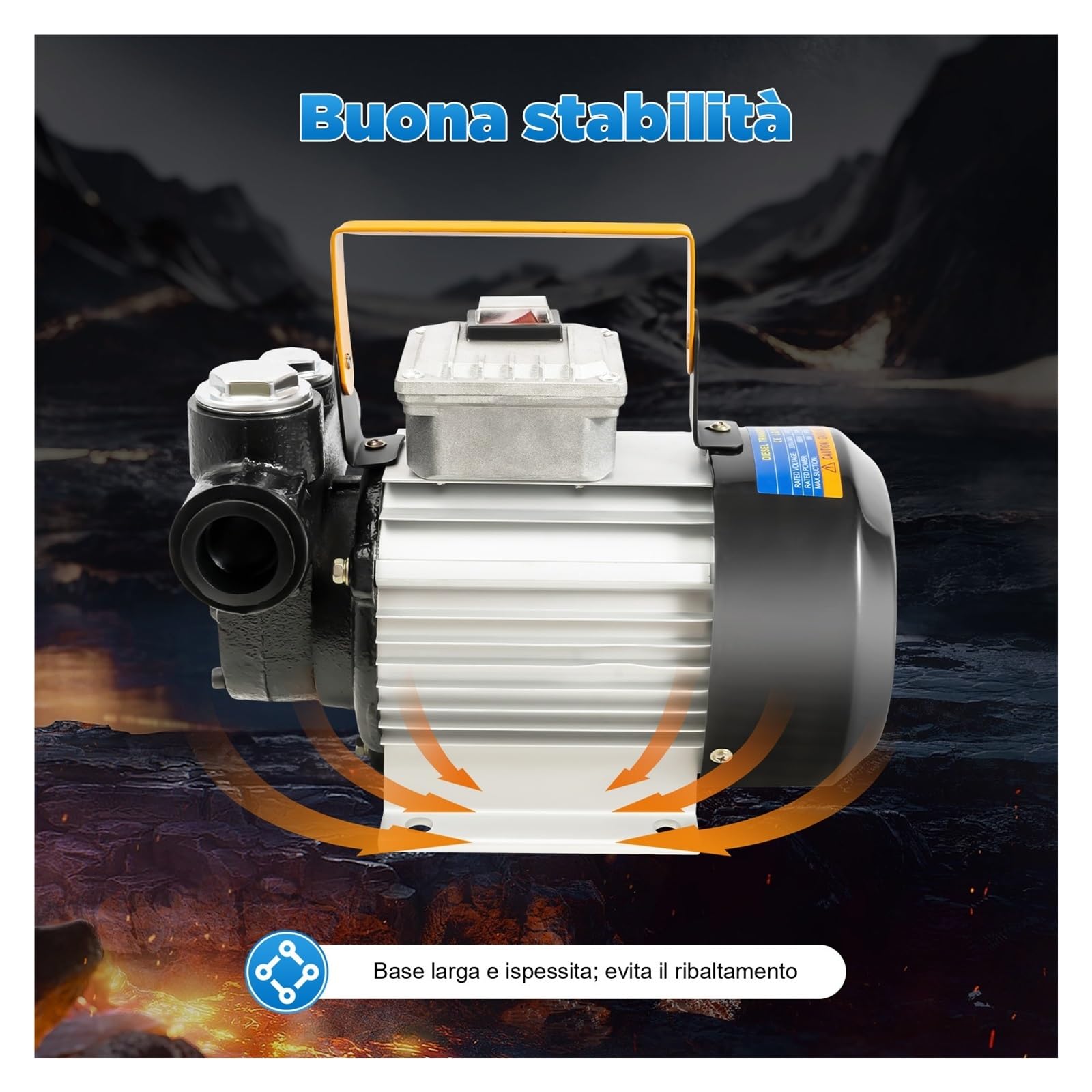 Bomba Diésel De 230 V Con Conexiones, Abrazaderas Y Filtro, Aceite Eléctrica Autocebante, Motor Sin Escobillas, Portátil Mano TráFico Intenso