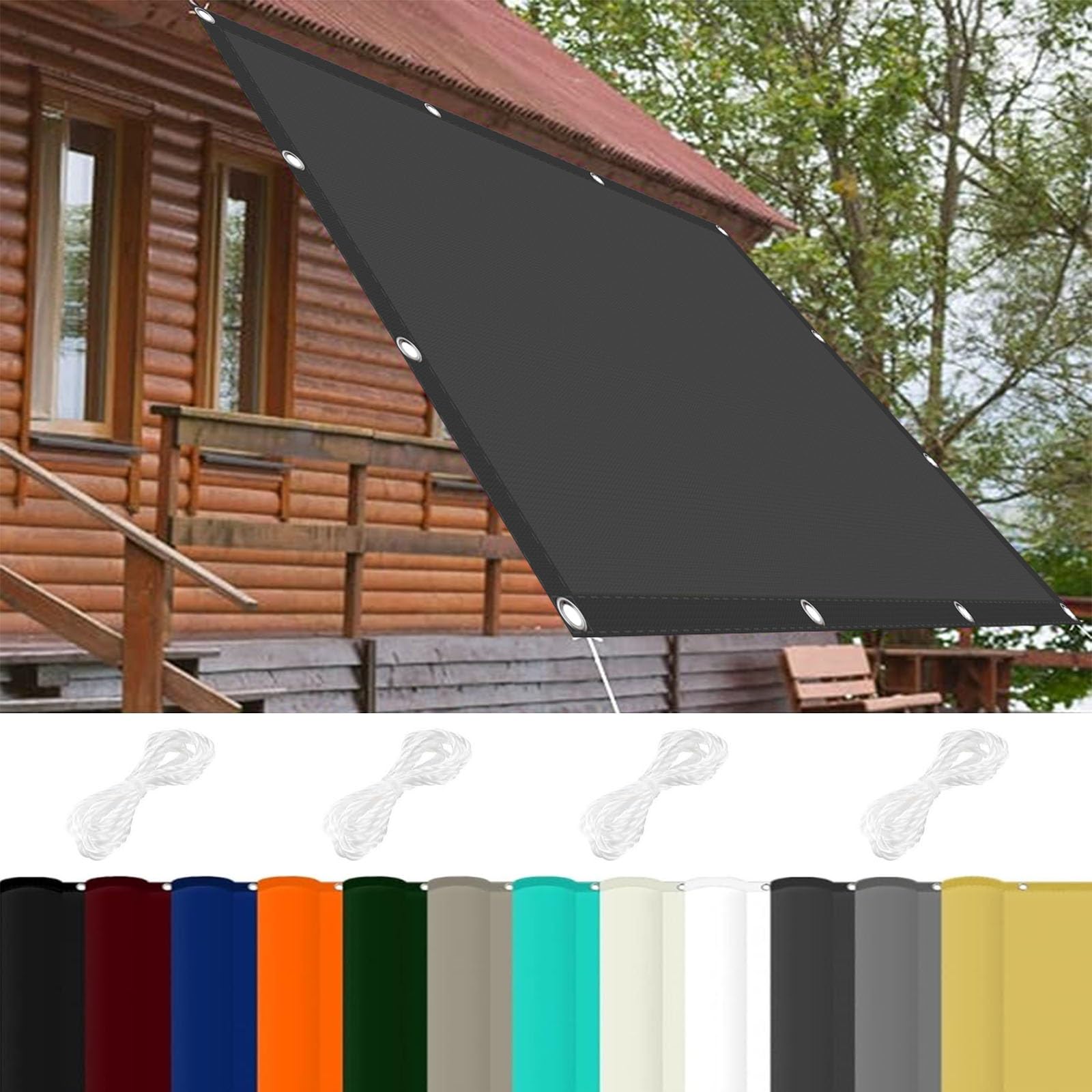 Voile d'ombrage de jardin contre la pluie et la chaleur bâche étanche 3.5x8 m