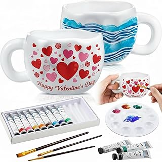 Geiserailie Pottery Painting Kit for Adults, Paint Your Own Mug DIY Set ...