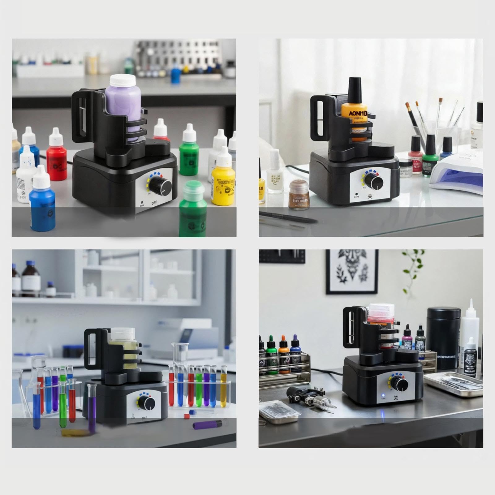Mezclador pintura para maquetas, herramienta para mezclar uniformemente, base antideslizante con ventosa, 10-100 ml, versátil máquina para mezclar