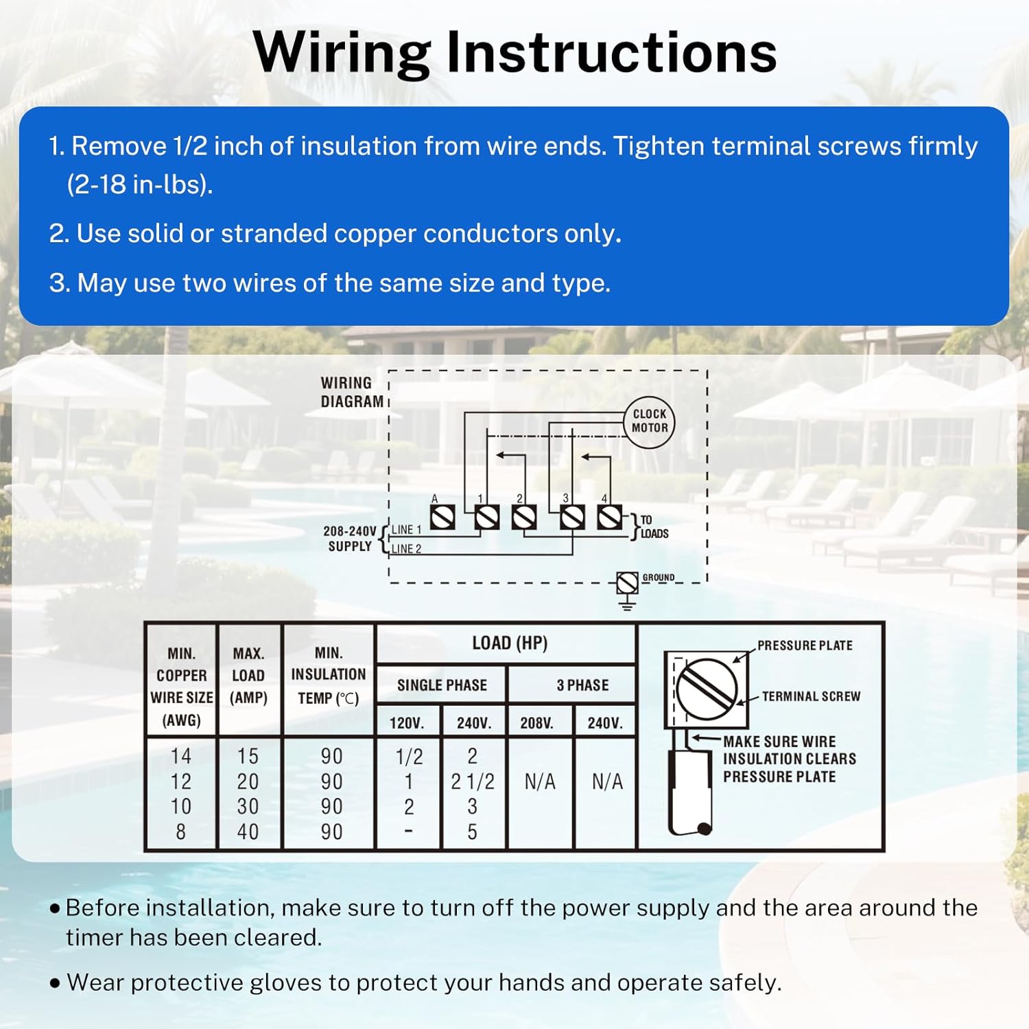 T104R 24-Hour Mechanical Timer Switch, DPST, 3R Rainproof Metal Enclosure, Heavy Duty Timer for Lighting, Pool Pumps, Commercial Defrost Systems