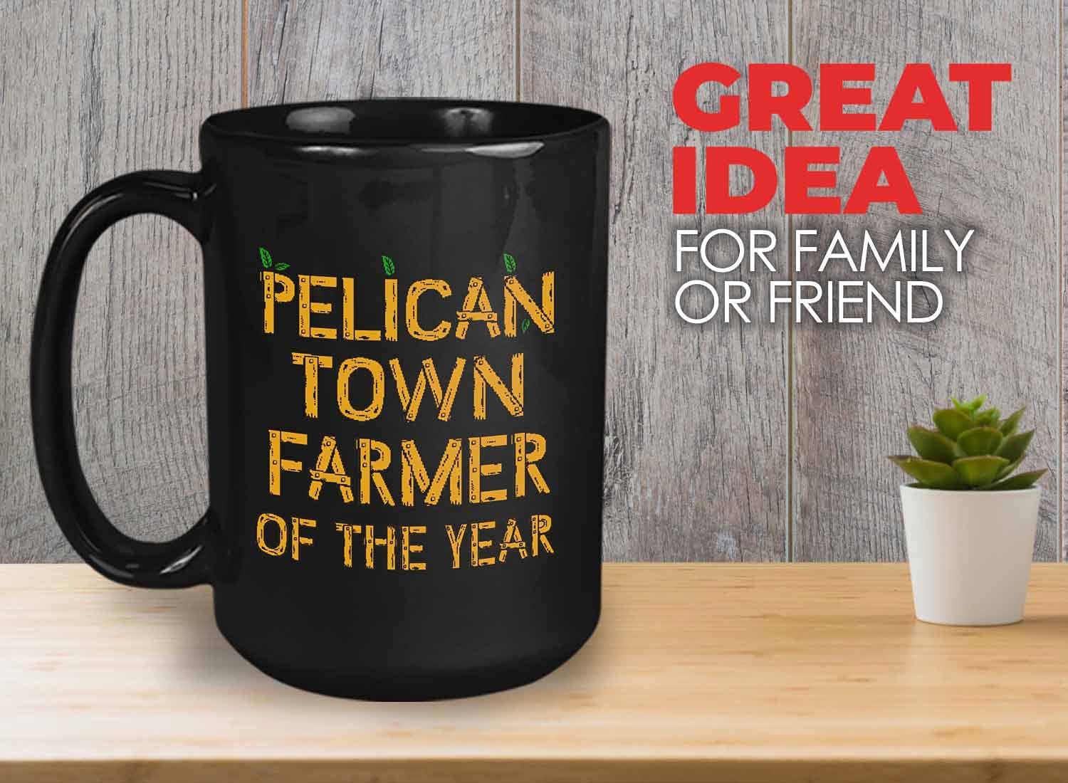 Bubble Hugs Video Game Coffee Mug - Pelican Town Farmer of the Year - Farming Country Adventure Gaming Gamer Stardew Pelican Town 15oz Black