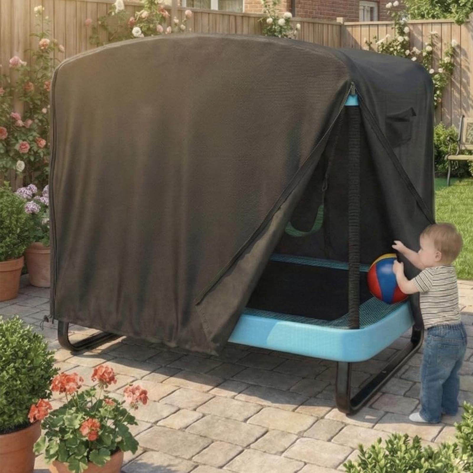 s de Cama elástica Rectangular Impermeable Resistente a los Rayos UV
