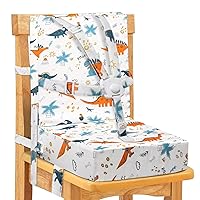 Vista 9 de Asiento elevador para niños pequeños para mesa de comedor, hebilla de seguridad ajustable, asiento elevador para niños con respaldo, PU impermeable