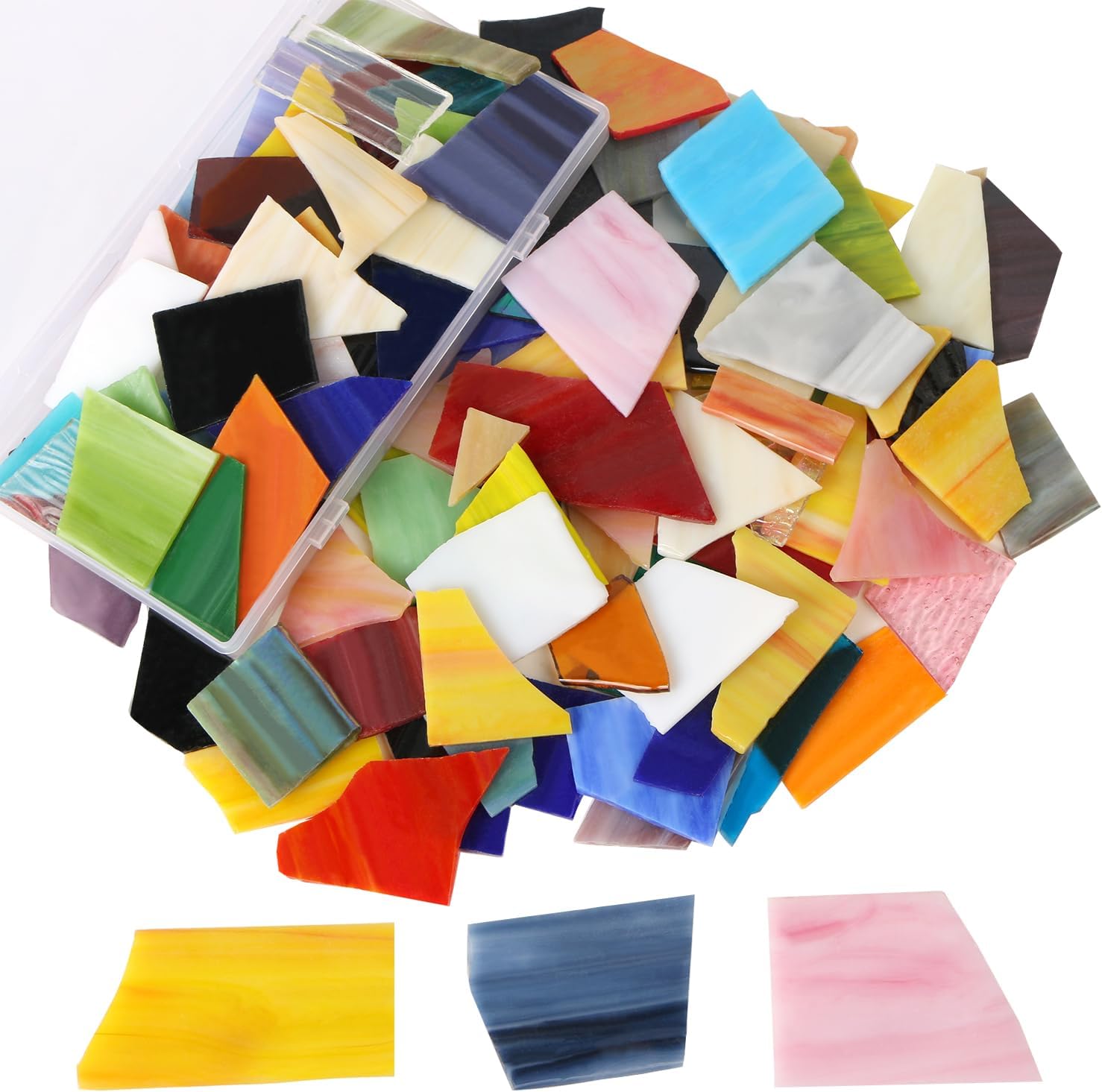 Amazon.com: Aunifun Mixed Color Mosaic Tiles Mosaic Glass Pieces with ...