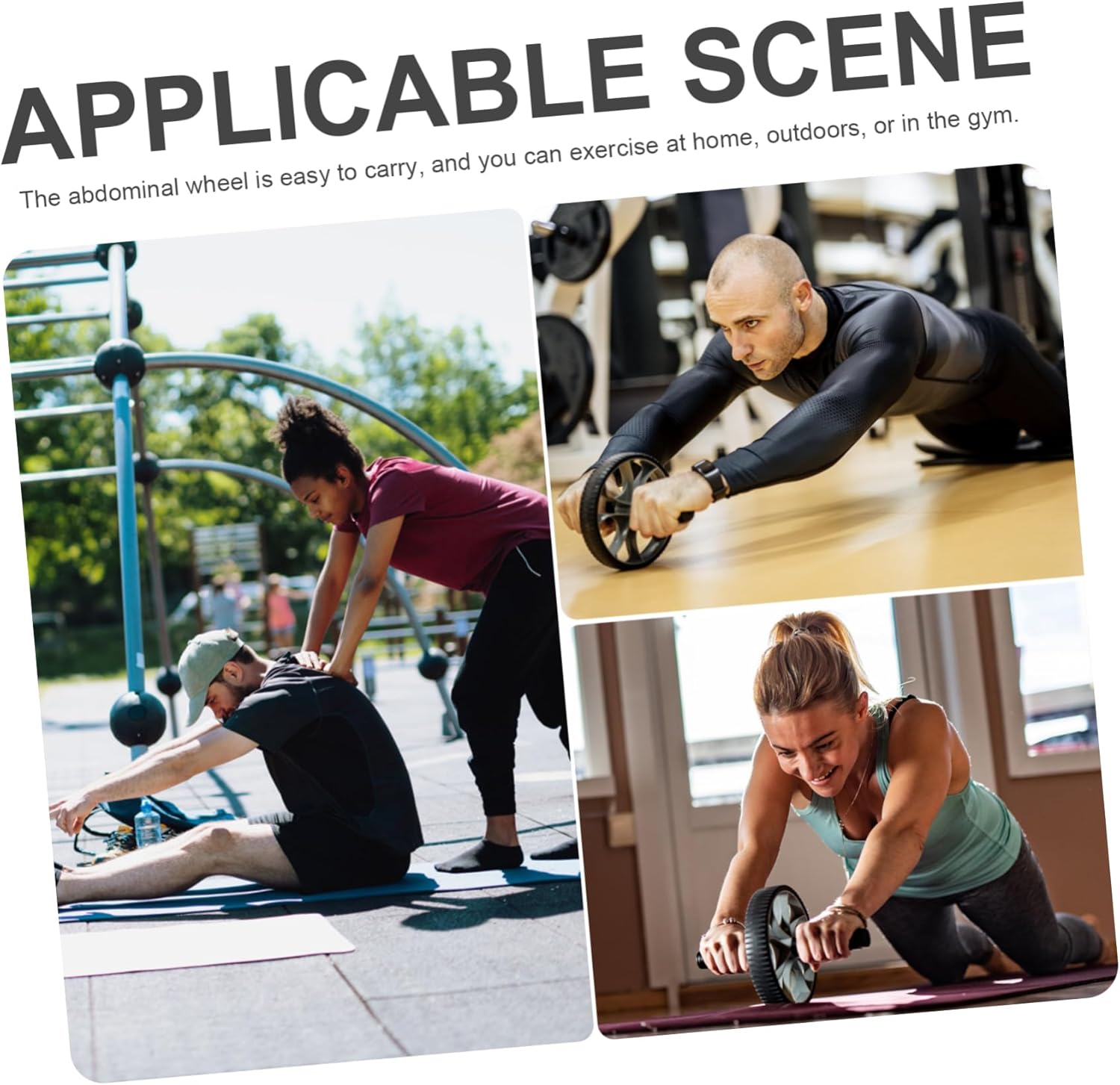 1set Two-wheel Abdominal Roller for Core Strength Training Multifunctional Fitness Equipment Knee Pad Home Workout Tool for Belly and Abdominal Exercises