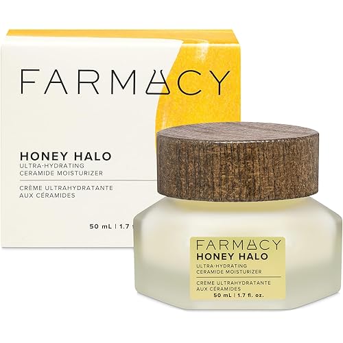 Farmacy Ceramide Face Moisturizer - Honey Halo Hydrating Facial Moisturizer for Dry Skin - Plumps, Soothes + Restores Skin with Potent Ceramides + Buckwheat Honey for a Dewy, Healthy Glow (50ml)