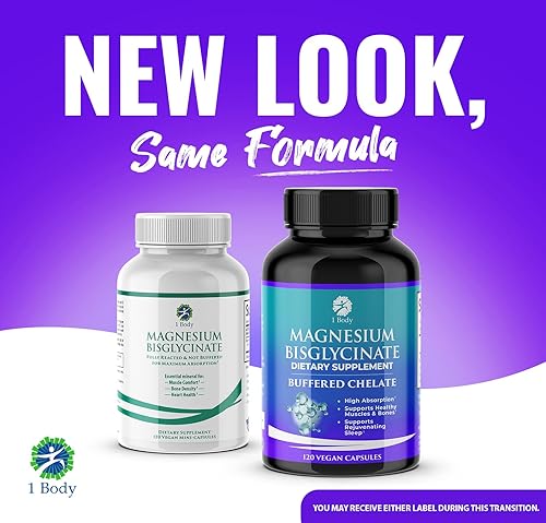 Miniatura 4 de Quelato de bisglicinato de magnesio, 2 unidades, reduce los calambres musculares y mejora el sueño, máxima absorción sin efectos laxantes, 100%