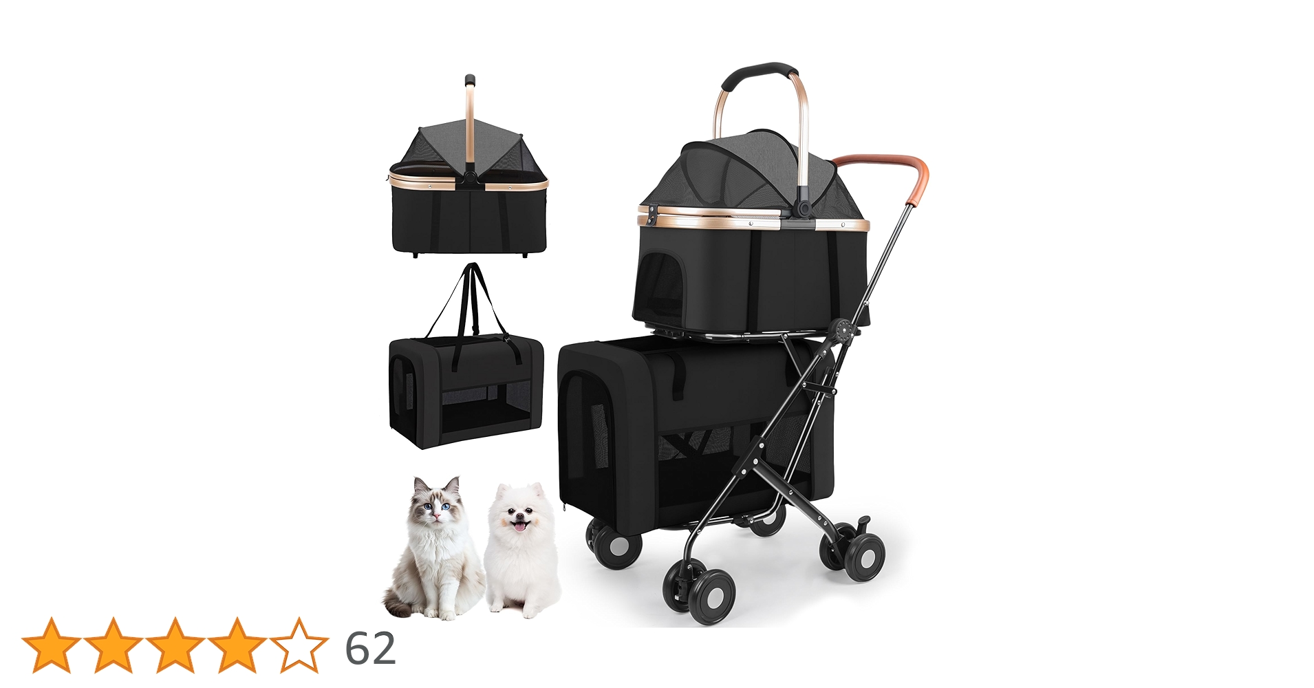 ペットカート Bolinker分離型 折り畳み式 全後輪ブレーキ 耐荷重20kg Amazon.co.jp: 【Amazon.co.jp限定】ペットカート Bolinker分離