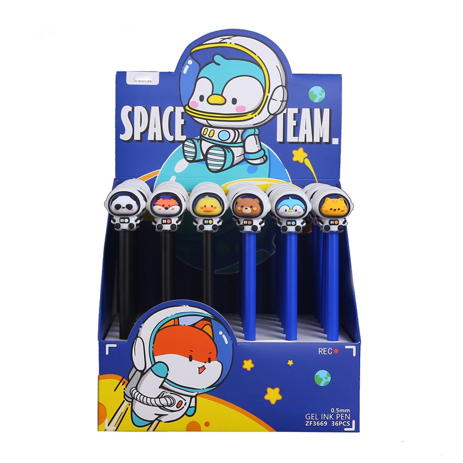 Joucien 6pc-0.5mm Cartoon Astronaut Neutral Pen Astronaut Neutral Pen - Blue