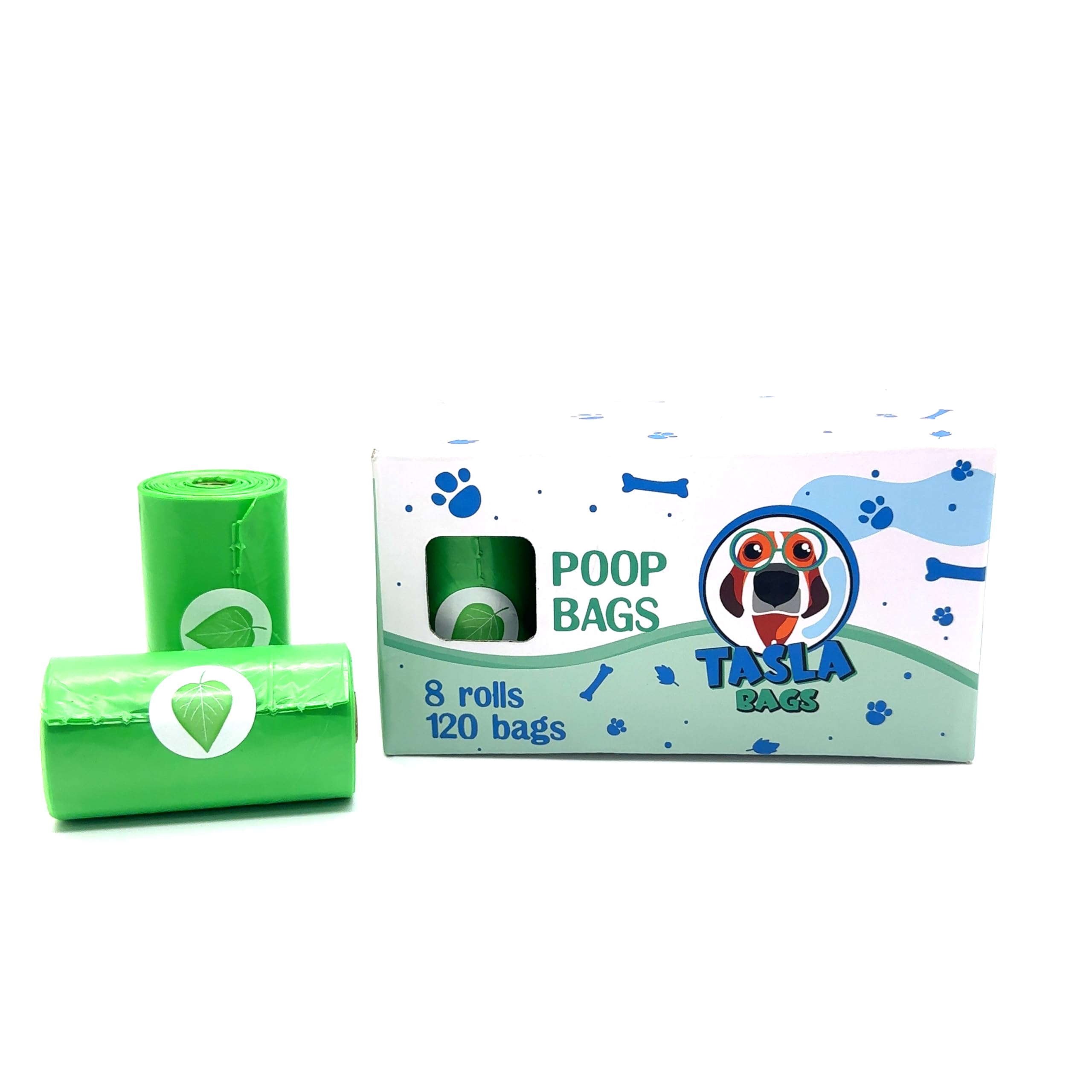 Tasla Dog Poop Bags, Scented, 8 Rolls, 120 Bags Total