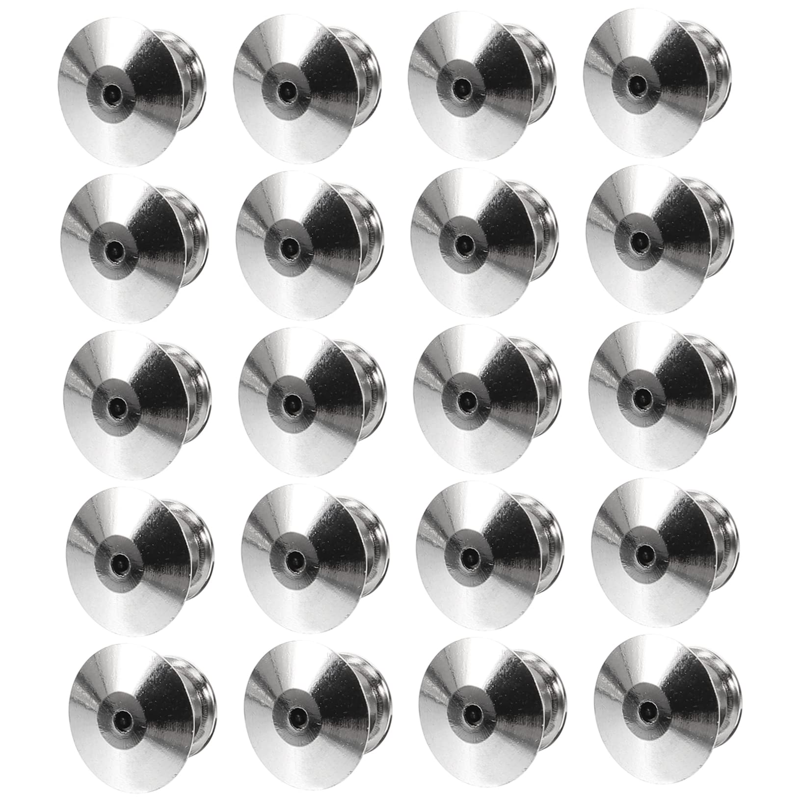 SHINEOFI 100 Piezas Hebilla Plana Espaldas De Solapa Esmaltadas Pin De Solapa Pasador De Bloqueo Broche De Respaldo Pasadores Multiusos Cerraduras De Pasador De Motorista Silver Cobre