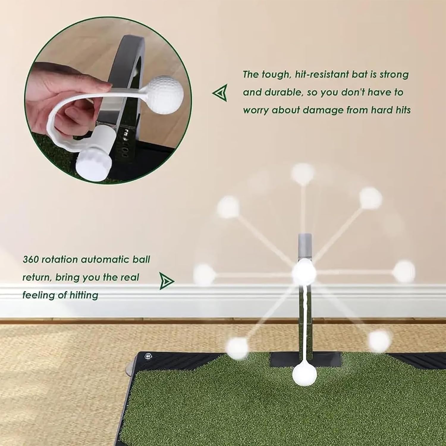 Genérico Entrenador De Swing De Golf con Retorno Automático De Bola De 360°