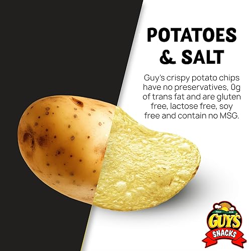Vista 57 de Guys - Papas fritas de crema agria y cebolla, bocadillos saludables y salados con una mezcla única de especias, papas fritas naturales, papas fritas