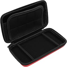 Annadue Travel Console Case for 2DS XL 2DS LL for 3DS 3DS 3DS with 8 Slots Hard Protective Travel Case, red, Universal Travel Adapter