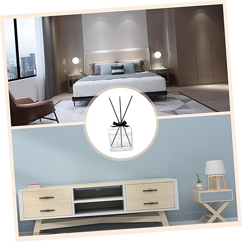 Miniatura 3 de IMIKEYA Jarrón plano de estilo japonés, decoración japonesa, difusor de cañas, decoraciones de plantas, florero cuadrado, botella difusora de