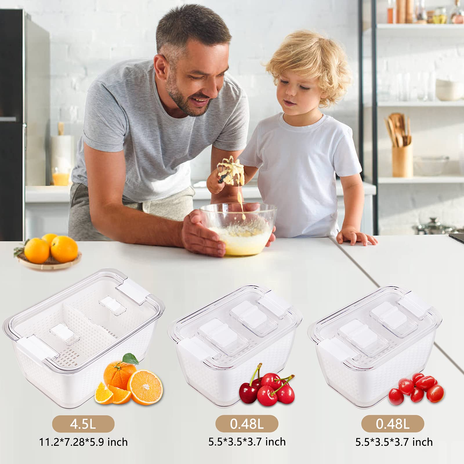 Buy Fruit Storage Containers for Fridge BEYONDA 3 Pack Vegetable