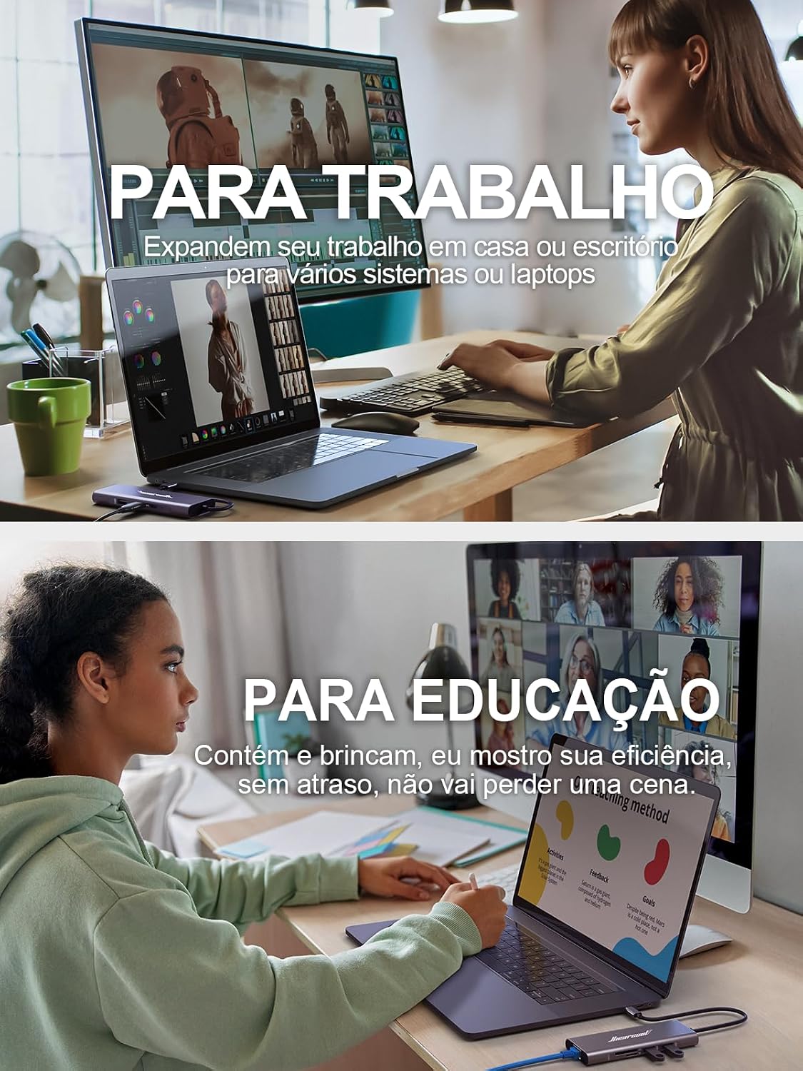Hiearcool Hub USB C Ethernet, adaptador multiportas USBC 8 em 1, 4K @ 60 USB-C para HDMI tipo C Dock Dongle compatível com MacBook Pro Air iPad Dell Lenovo Hiearcool Hub USB C Ethernet, adaptador multiportas USBC 8 em 1, 4K @ 60 USB-C para HDMI tipo C Dock Dongle compatível com MacBook Pro Air iPad Dell Lenovo