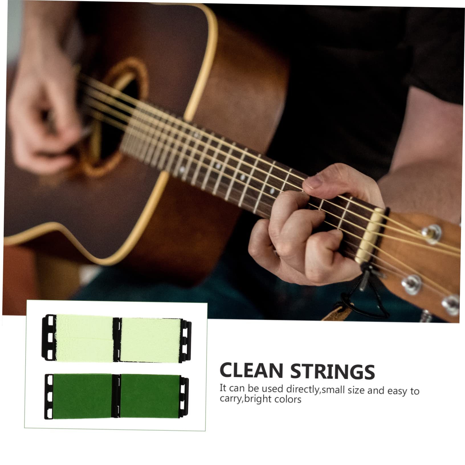 ifundom 6pezzi Pulitore Per Corde Chitarra e Basso Strumento Per Manutenzione Fretboard Pulizia Efficiente e Portatile Per Chitarre Acustiche Ed Elettriche e Scuro