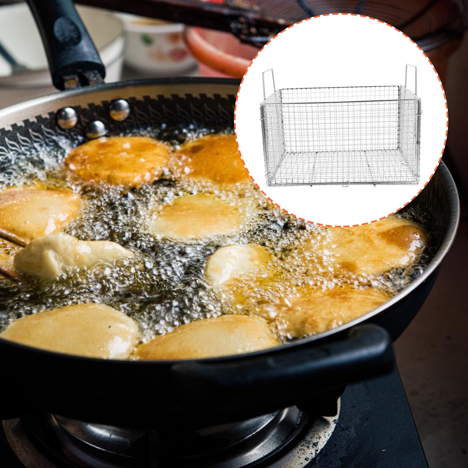 BESPORTBLE Cestello per Friggere Pieghevole in Acciaio Inox, Cestino Porta-patatine e Scolapasta Multifunzione per Filtraggio Olio e Lavaggio Verdure, Colino da Cucina Piccolo per Uso