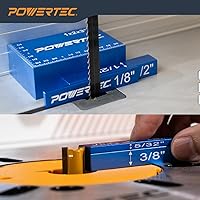 Vista 4 de POWERTEC Juego de 15 barras de configuración de altura de bloques de ajuste, barras de configuración de mesa de enrutador para la altura de la broca