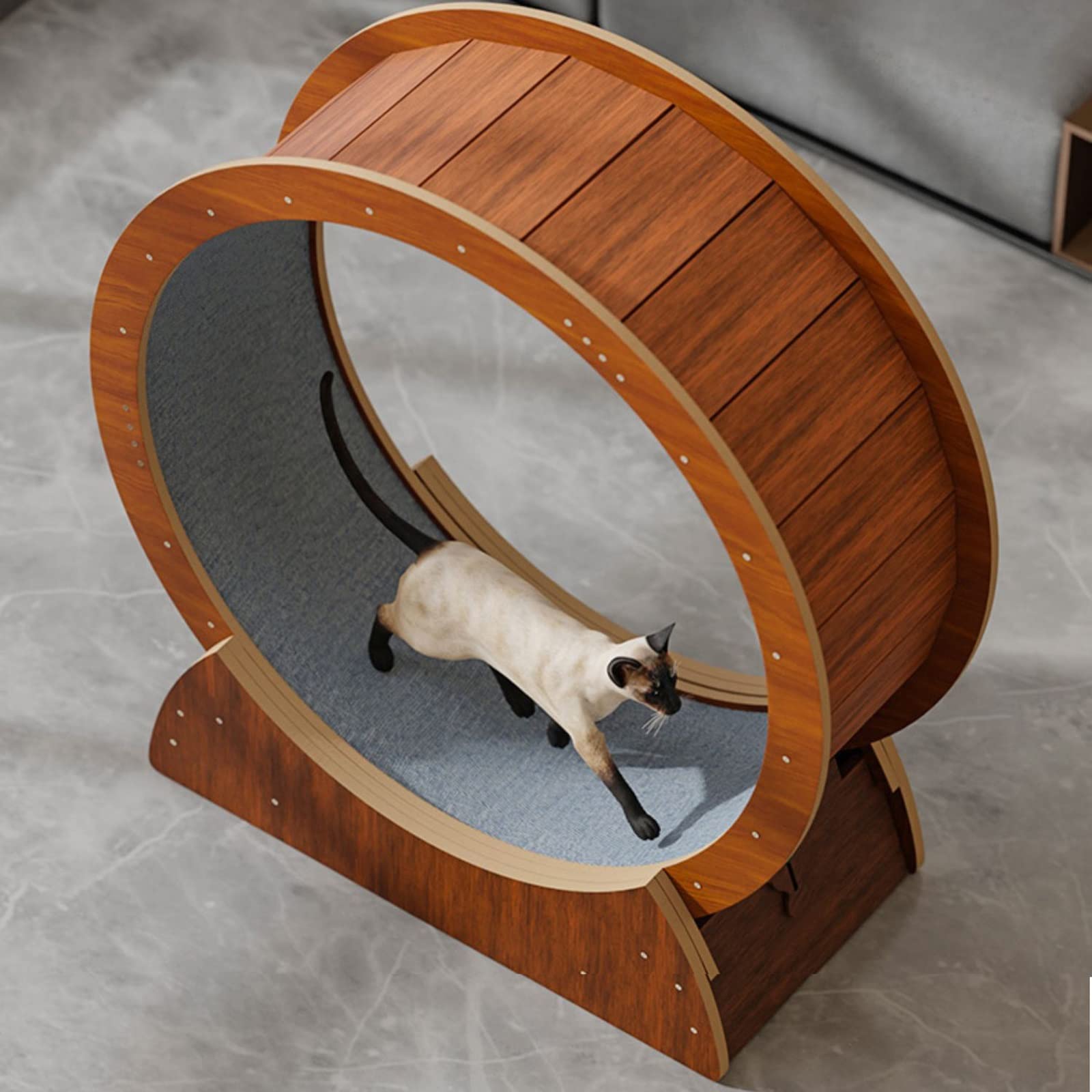 Rueda de Ejercicio para Gatos Dispositivo De Pérdida De Peso De Gatos Para Gatos Adultos De Interior, Rueda De Hámster De Gato Madera Haciendo Ejercicio, Ejercicio De Gato Grande, Rueda De Ejercicio D