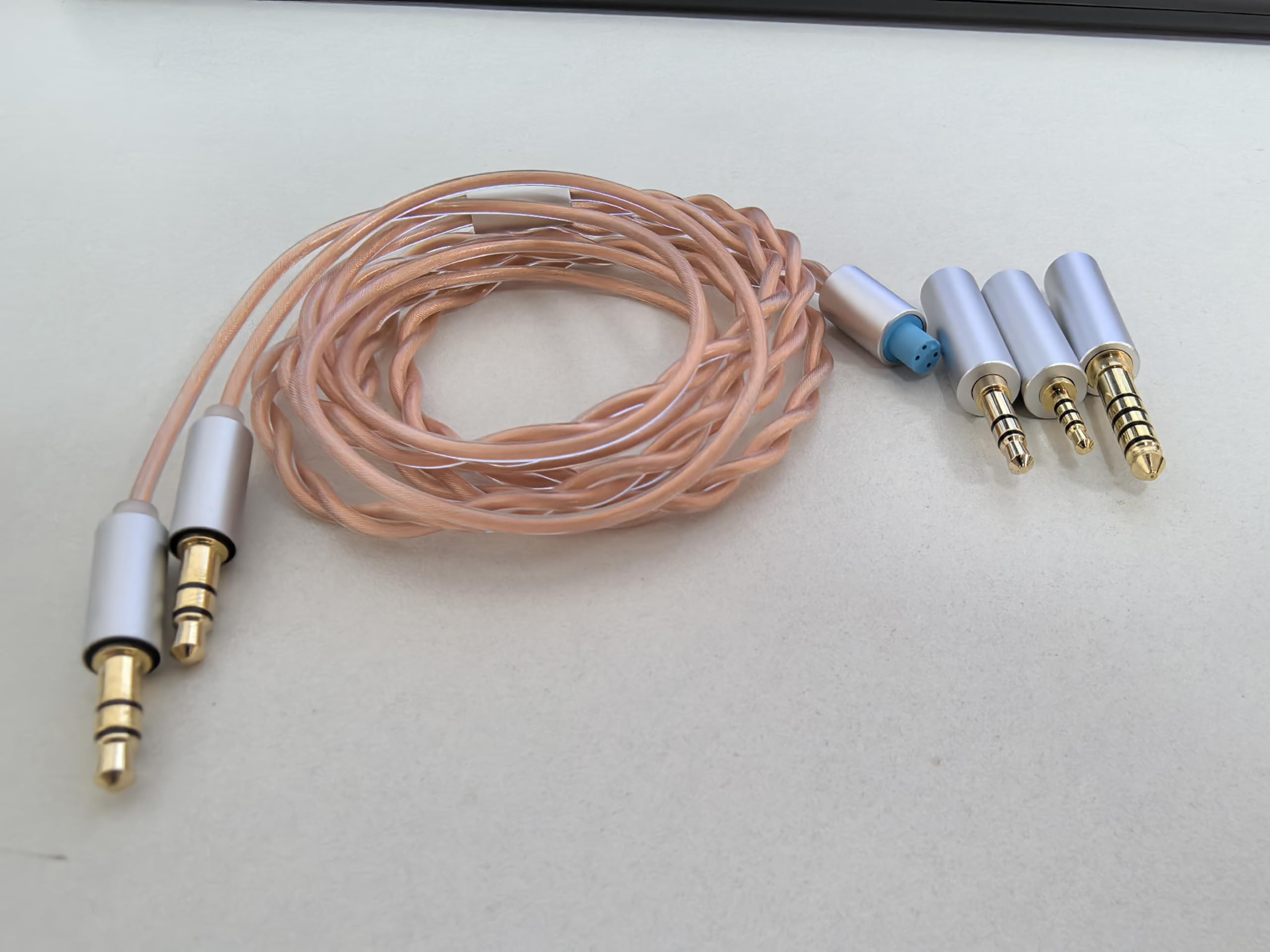 Balanceado Cable con 4.4mm,2.5mm,3.5mm Adaptador para HIFIMAN HE400/HE400I/Sundara/Ananda/HE1000se/HE6se,Doble 3.5mm 3 in 1 6N Cobre Actualizar Recambio Cable(Copper)