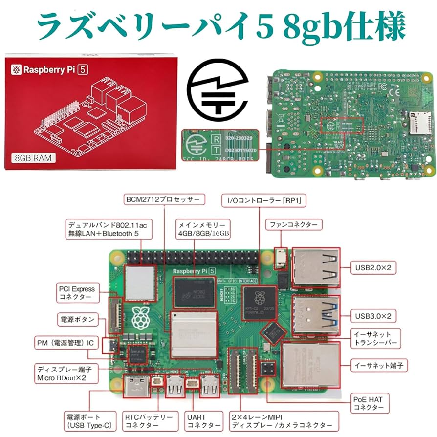 Amazon | Vesiri Raspberry Pi5 8GB Kit日本技適済みraspberry