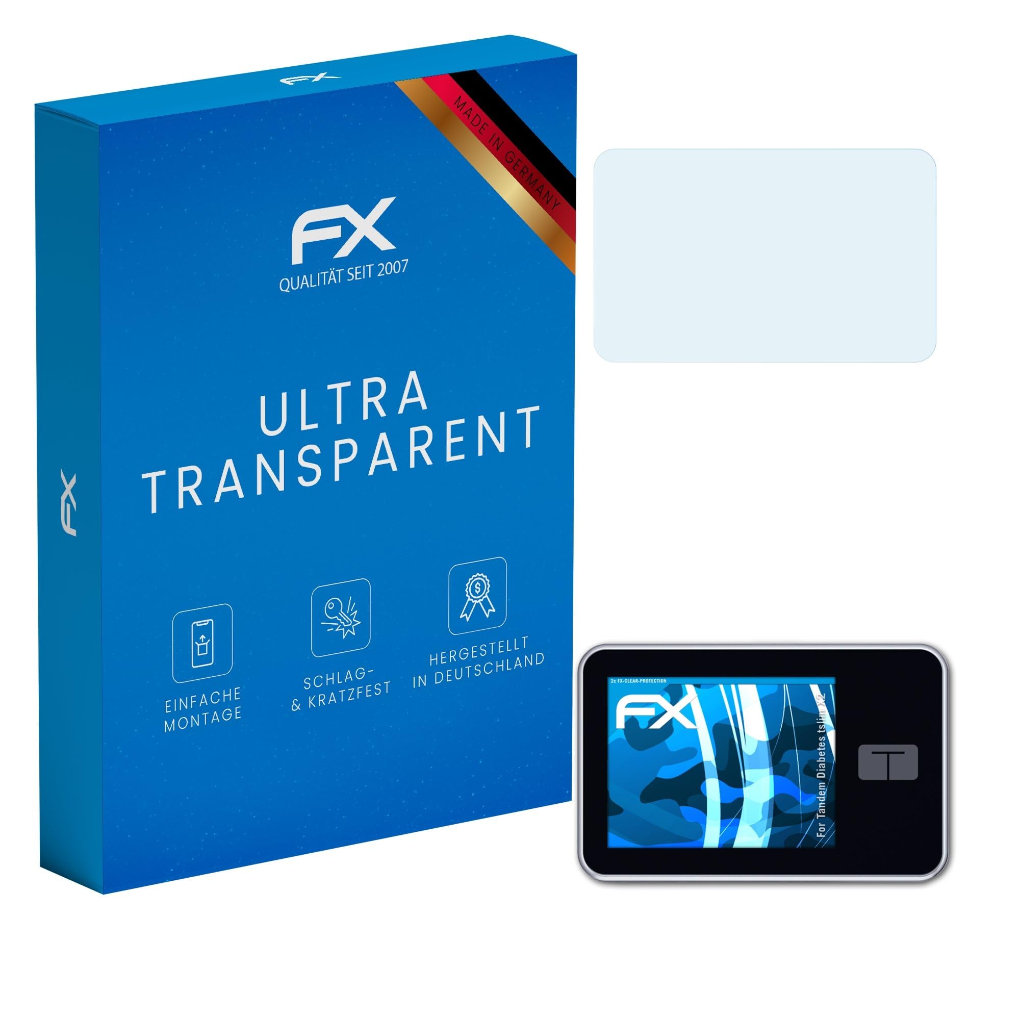 atFoliX Screen Protection Film compatible with Tandem Diabetes tslim X2 Screen Protector, ultra-clear FX Protective Film (2X)